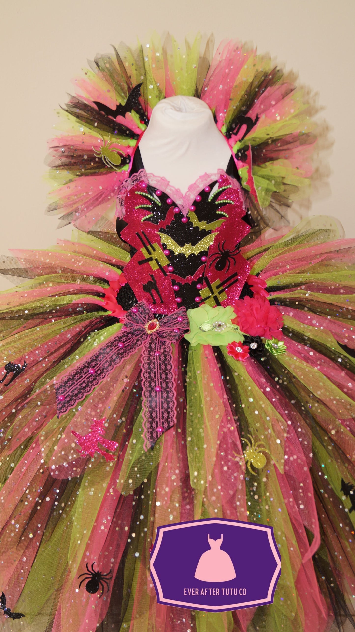 Pink and Green Halloween Witch Tutu Dress