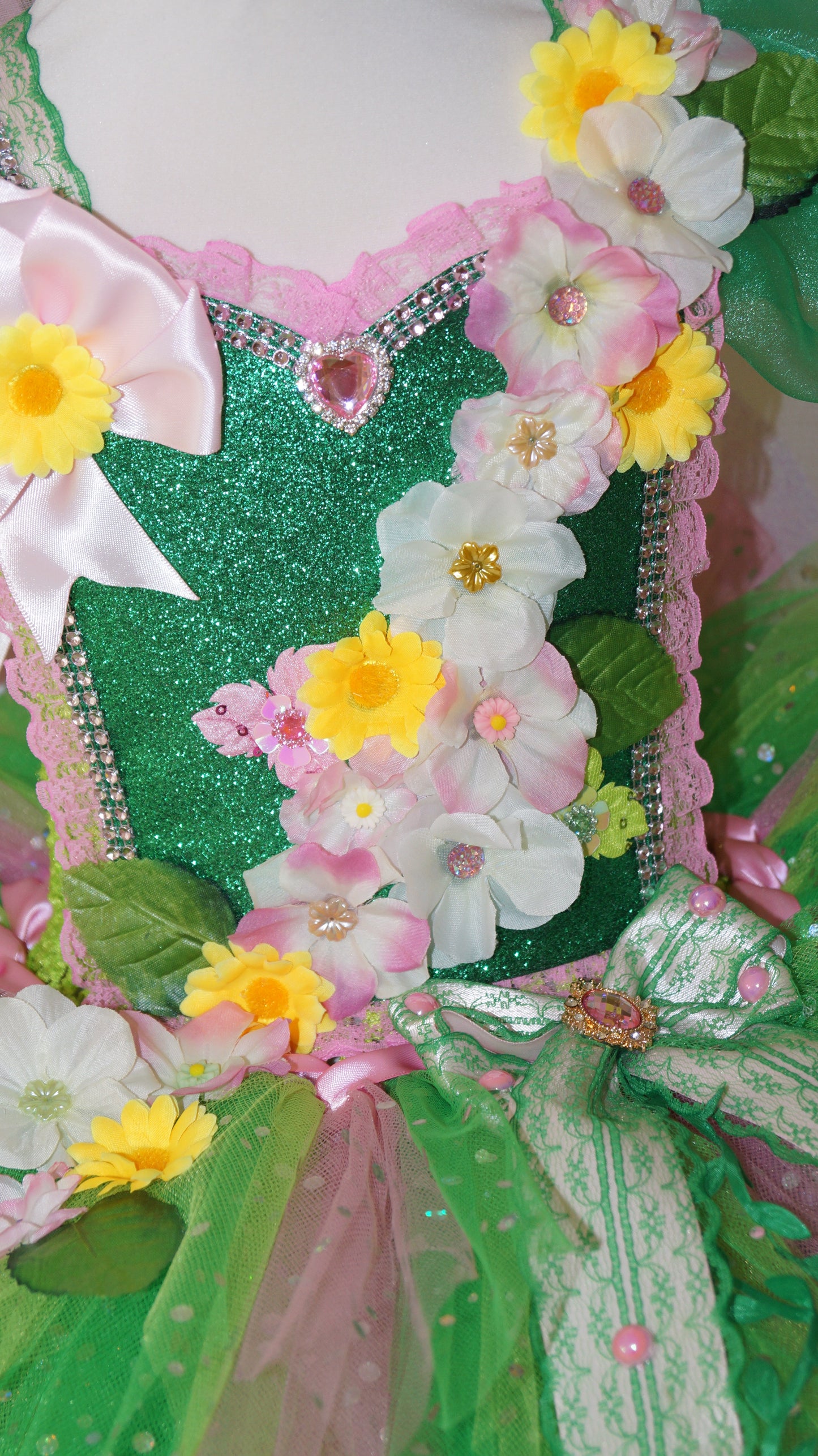 Tinkerbell Green Flower Fairy Tutu Dress