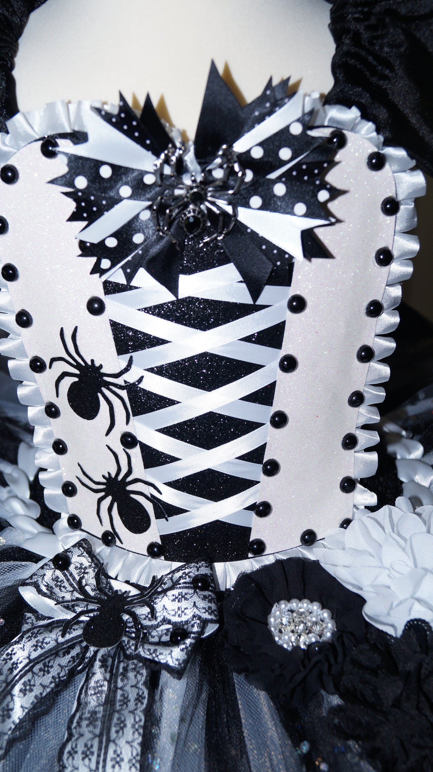 Black and White Spider Witch Zombie Bride Tutu