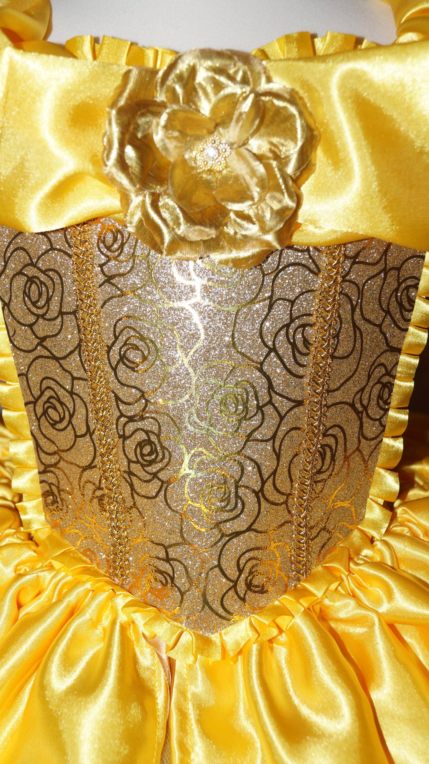Disney Princess Deluxe Belle Beauty and the Beast Gold Rose Tutu Dress