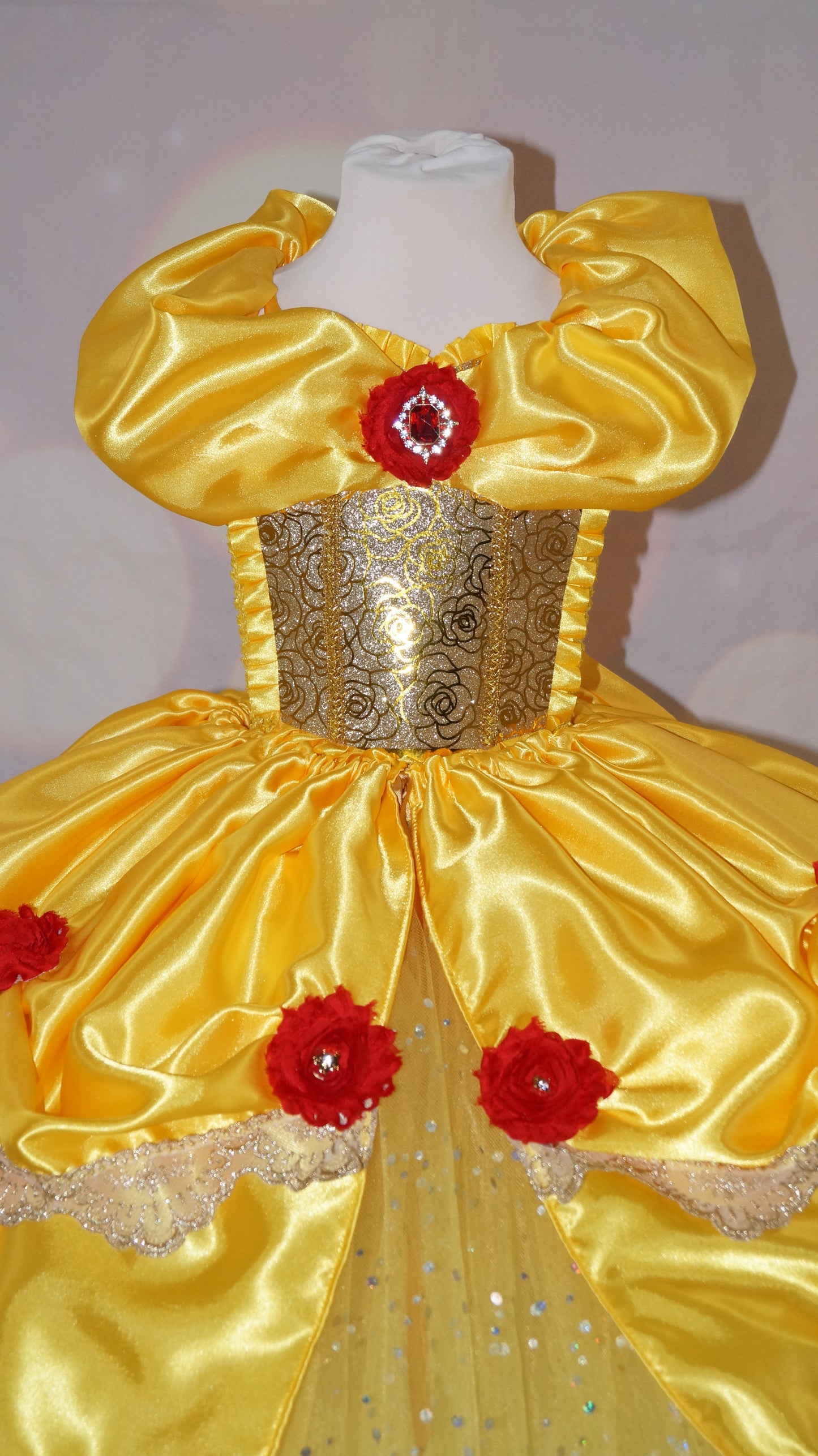 Disney Princess Deluxe Belle Beauty and the Beast Red Rose Tutu Dress