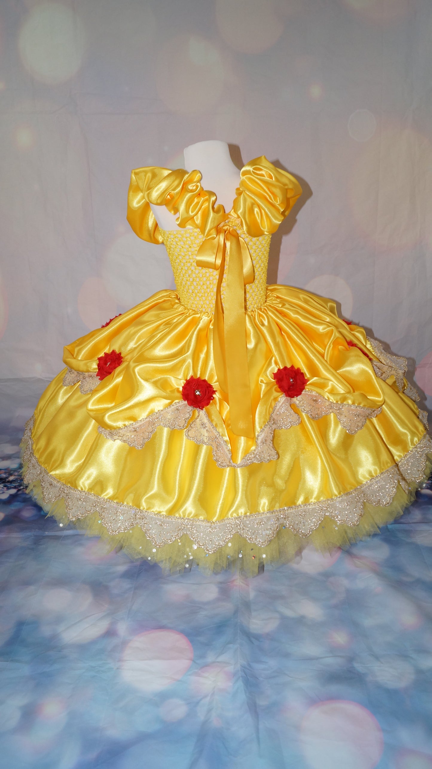 Disney Princess Deluxe Belle Beauty and the Beast Red Rose Tutu Dress