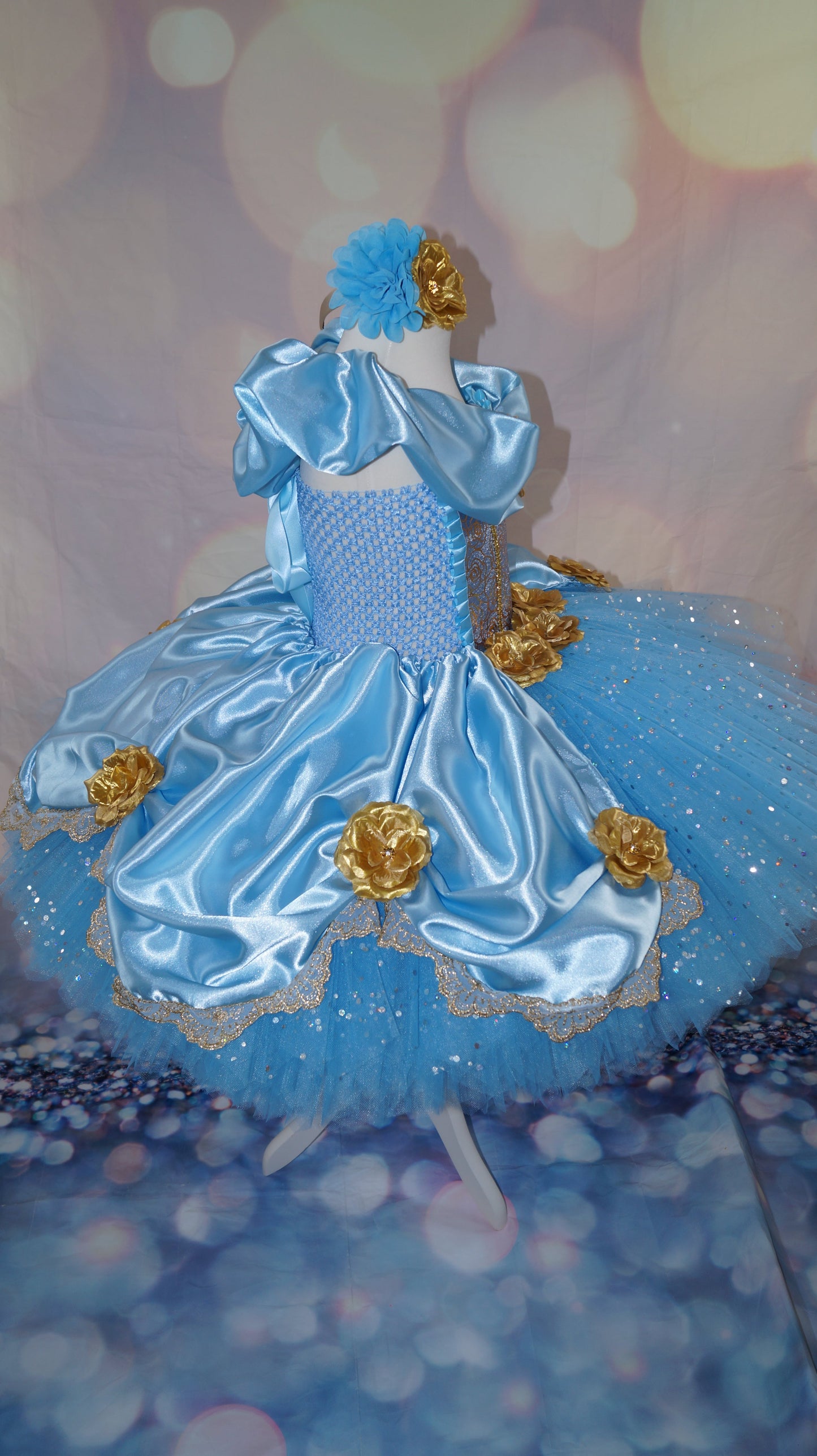 Disney Princess Deluxe Cinderella Gold Rose Tutu Dress