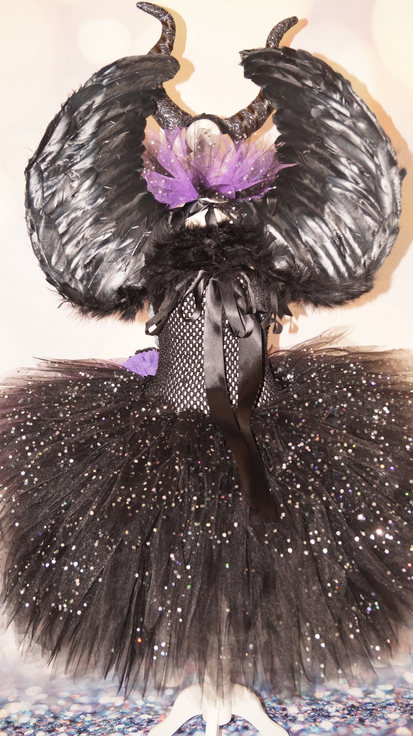 Halloween Maleficent Crow Witch Tutu Dress