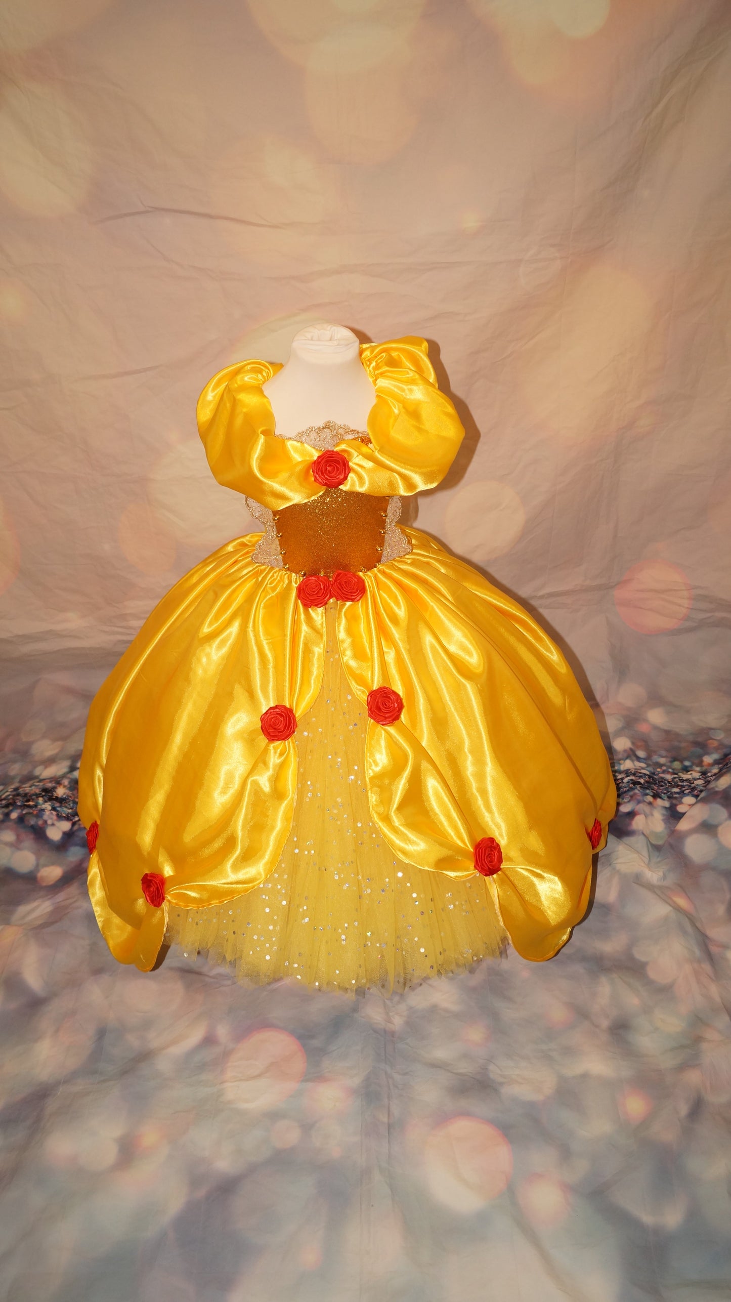 Disney Princess Belle Beauty and the Beast Satin Inspired Tutu Dress