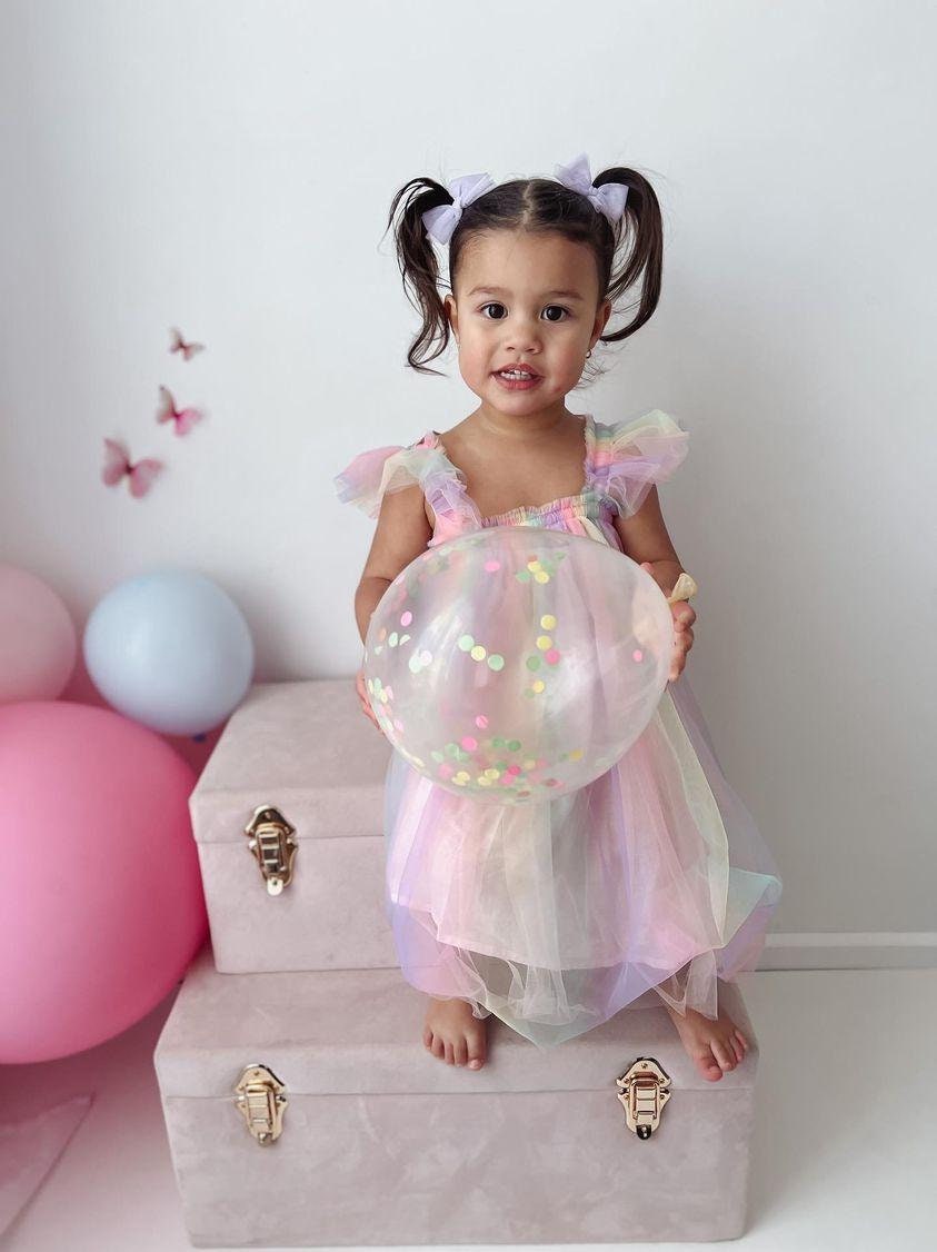 PASTEL FAIRY WINGS- Baby Tutu Dress- Birthday/Cake Smash