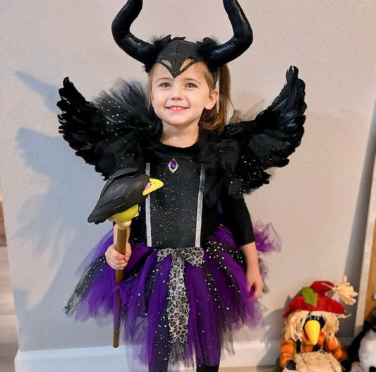 Maleficent Dress Set Infant Baby Toddler Kids Tutu Halloween Birthday