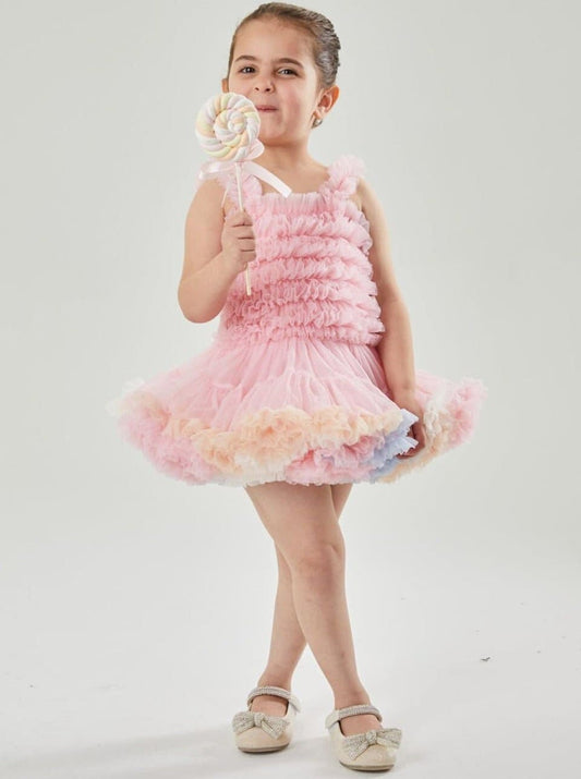 BALLERINA Girl Baby Girl Dress in Ombré Pink