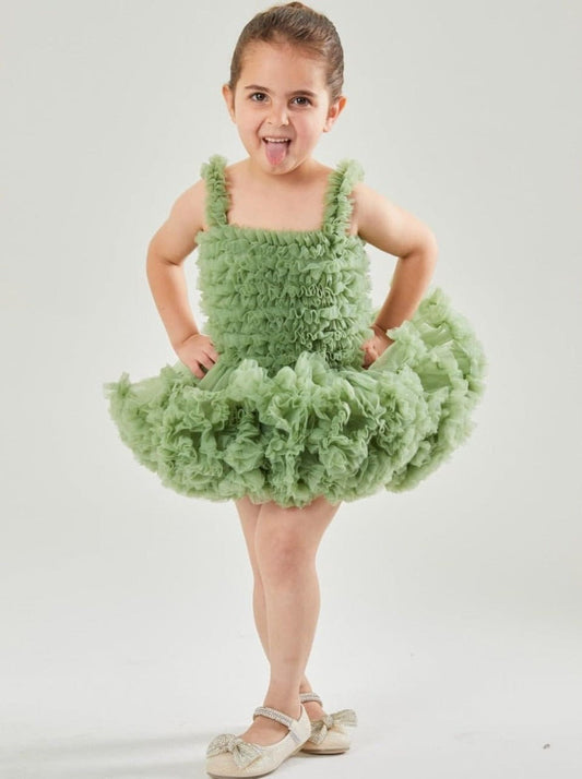 BALLERINA Girl Baby Girl Dress in Sage Green
