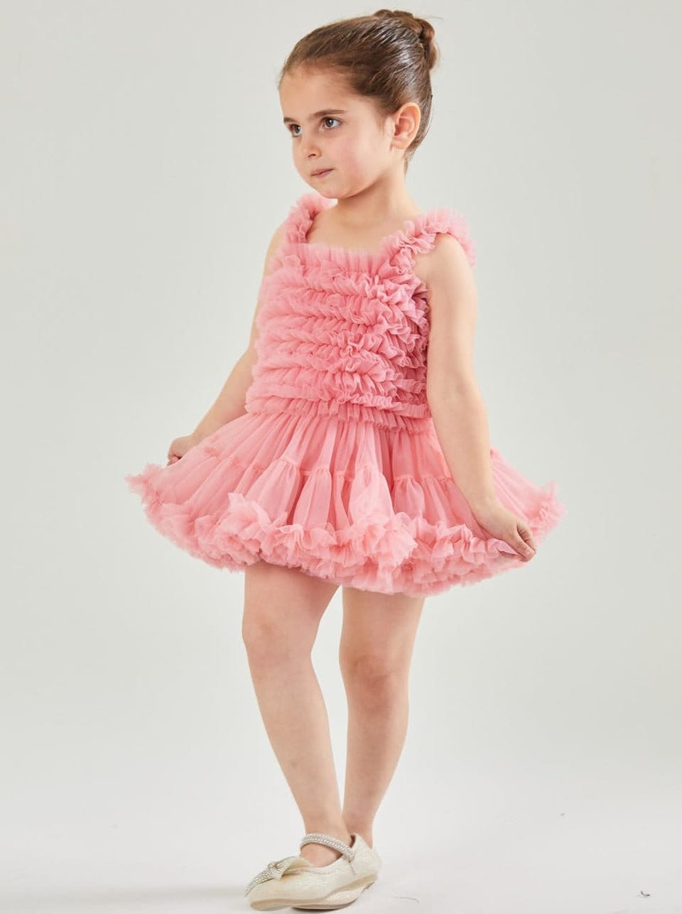 BALLERINA Girl Baby Girl Dress in Dusty Pink
