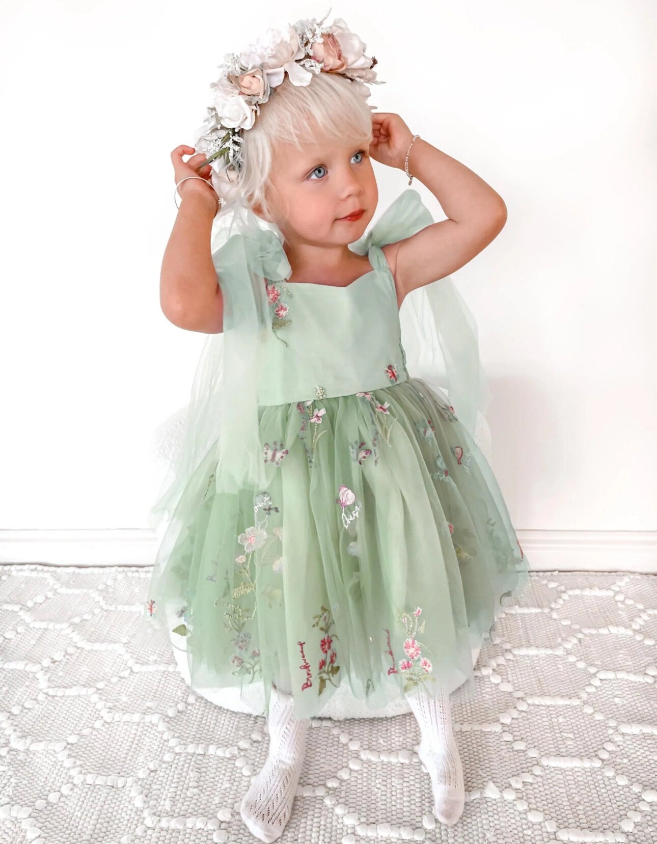 Enchanted Rose Forest Green Dress