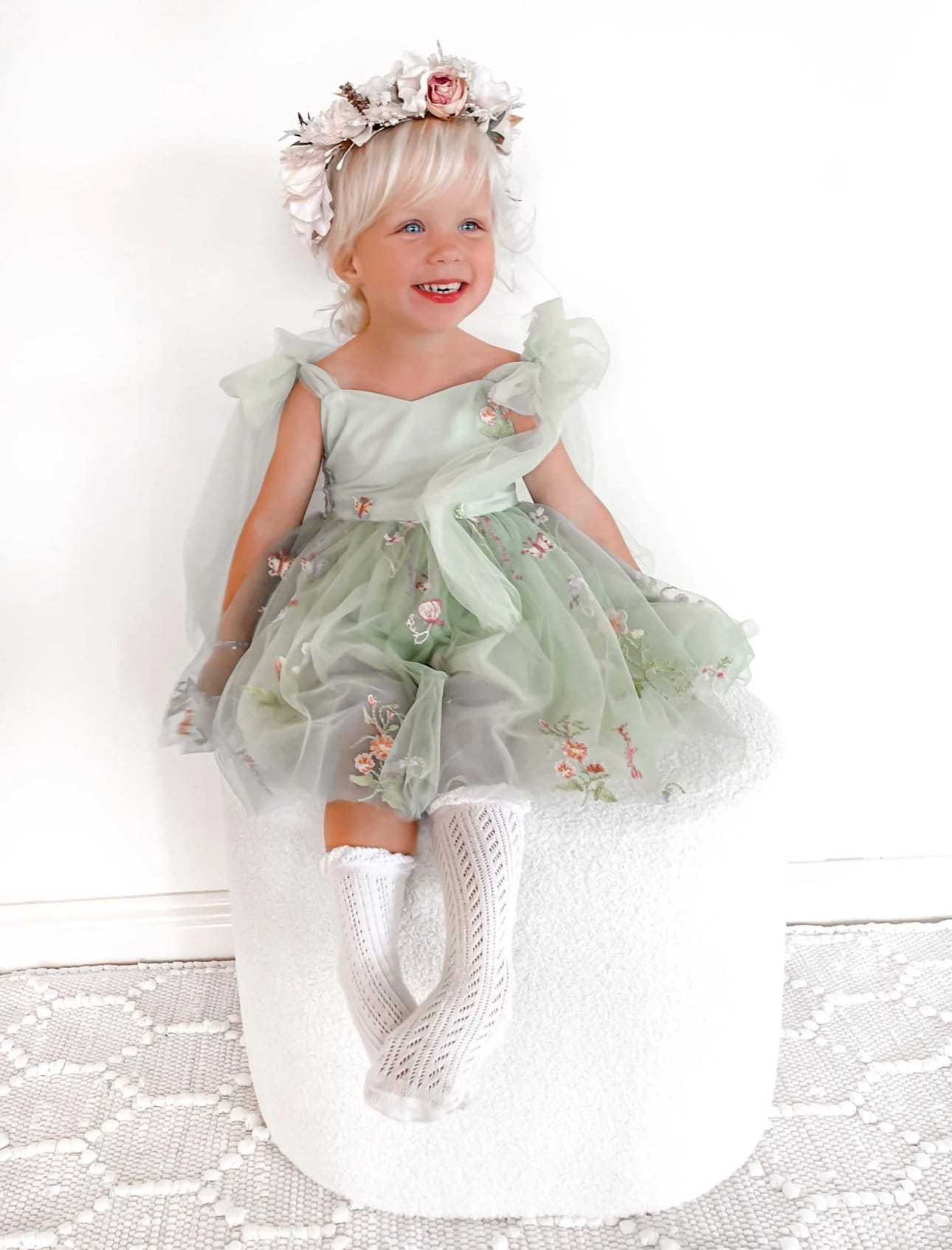 Enchanted Rose Forest Green Dress