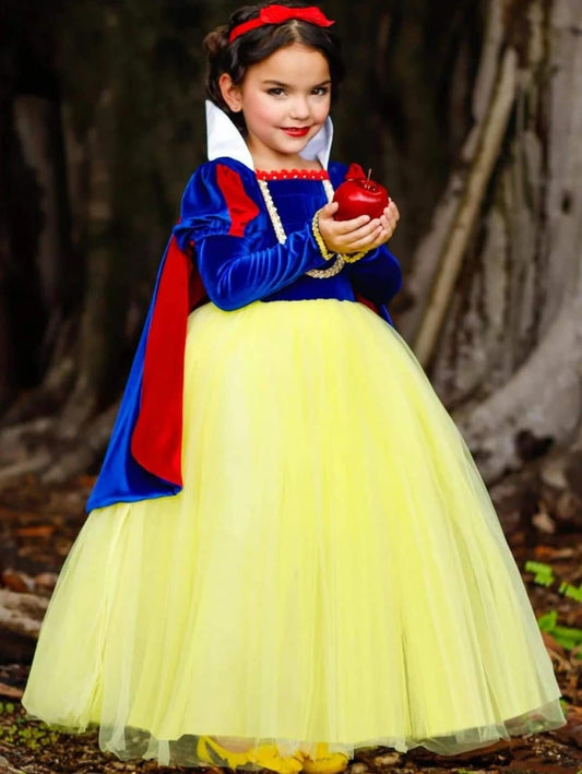 Girls Velvet Snow White Inspired Costume Dress
