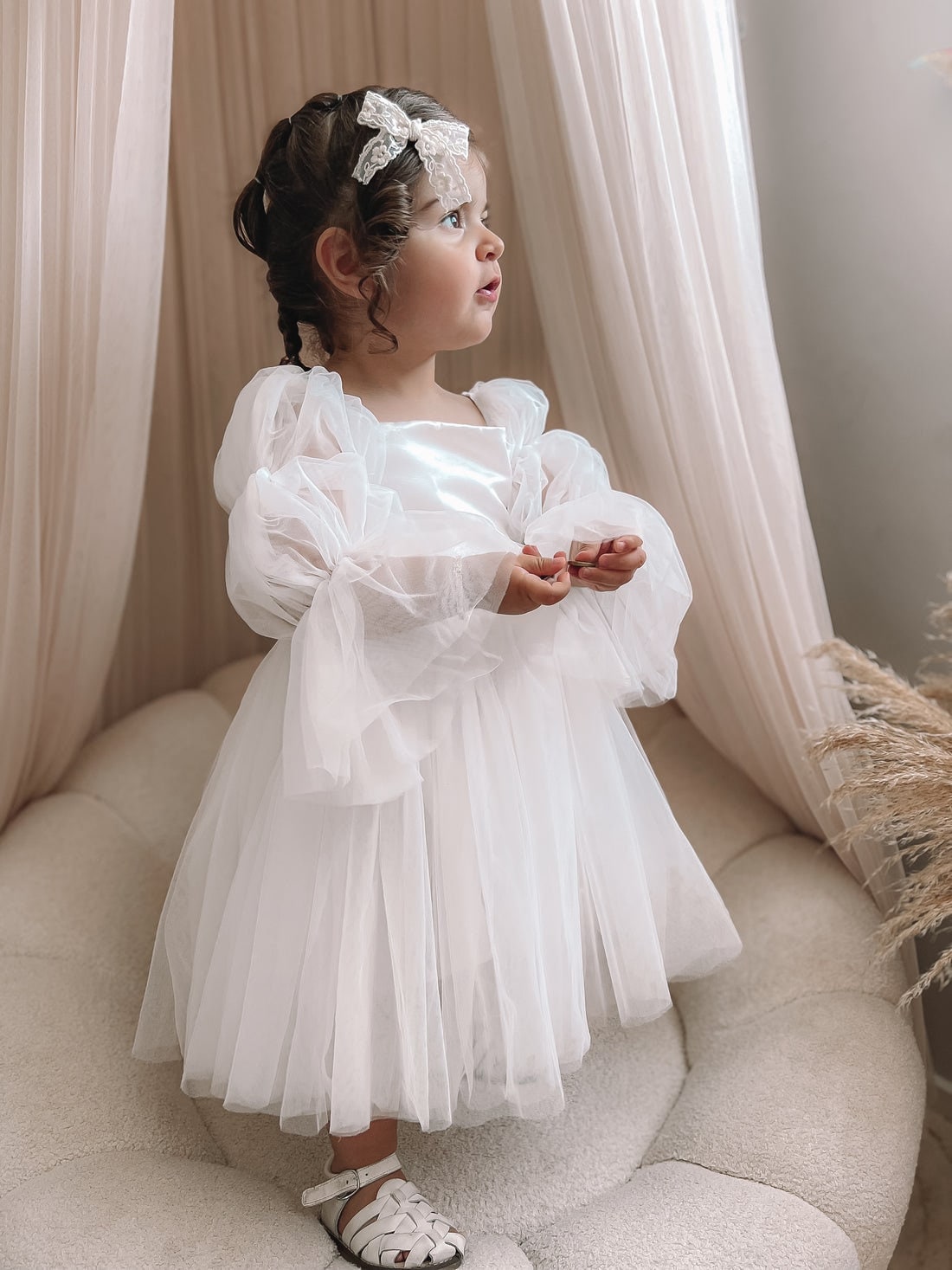 White Baby Girls Dress- Birthday/Wedding/Baptism