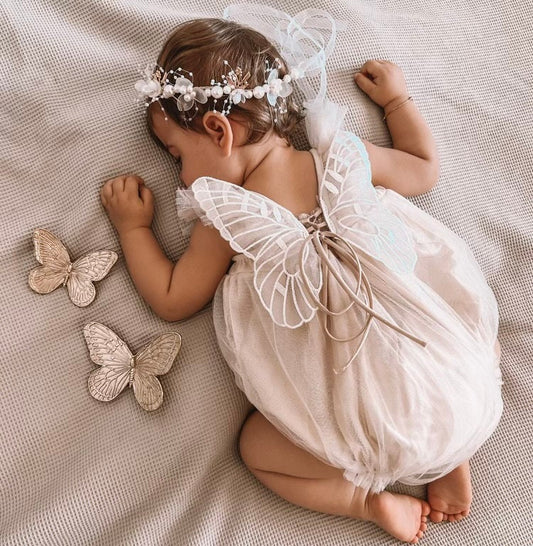 Baby Butterfly Fairy Romper- Vanilla
