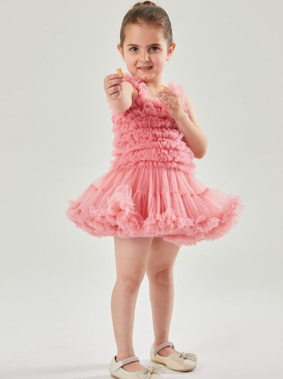 BALLERINA Girl Baby Girl Dress in Dusty Pink