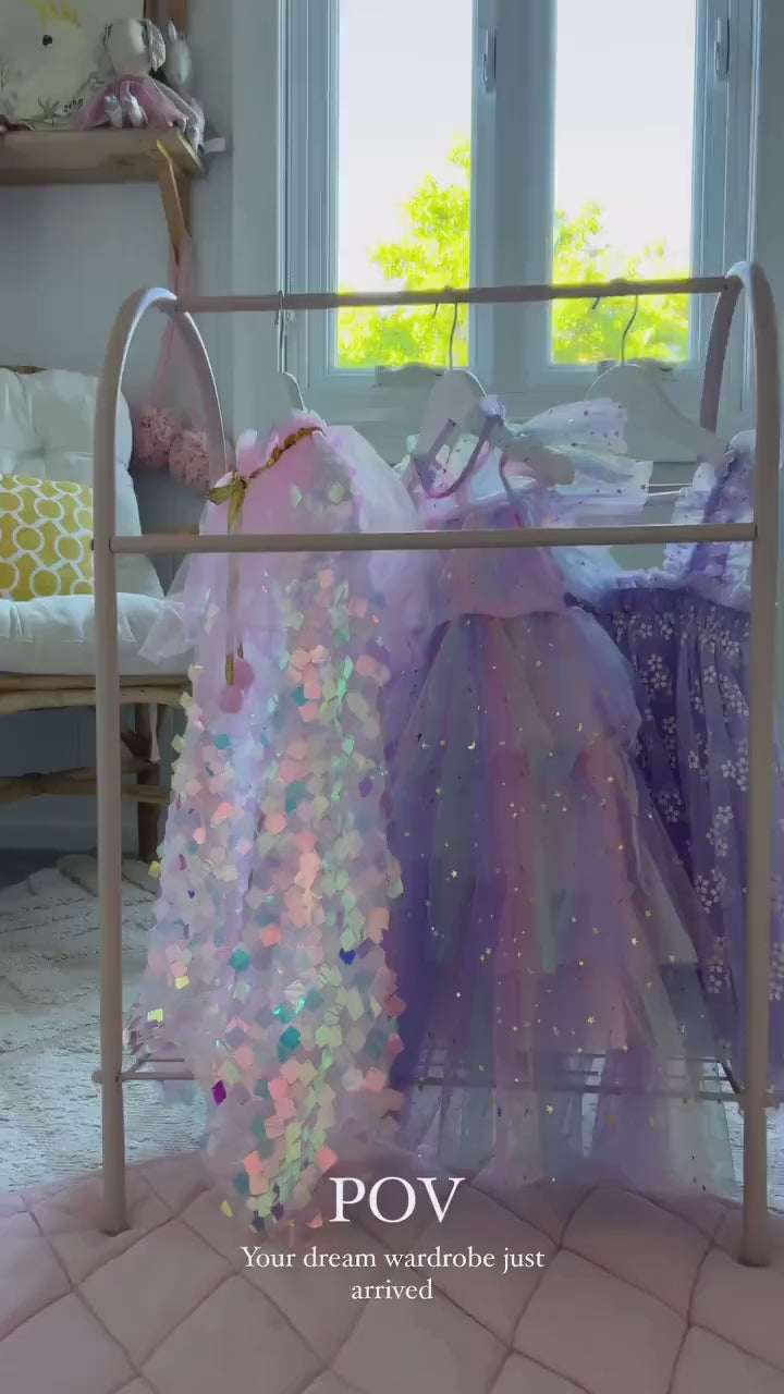ENCHANTED TULLE PRINCESS Tulle Birthday Dress Rainbow Pink