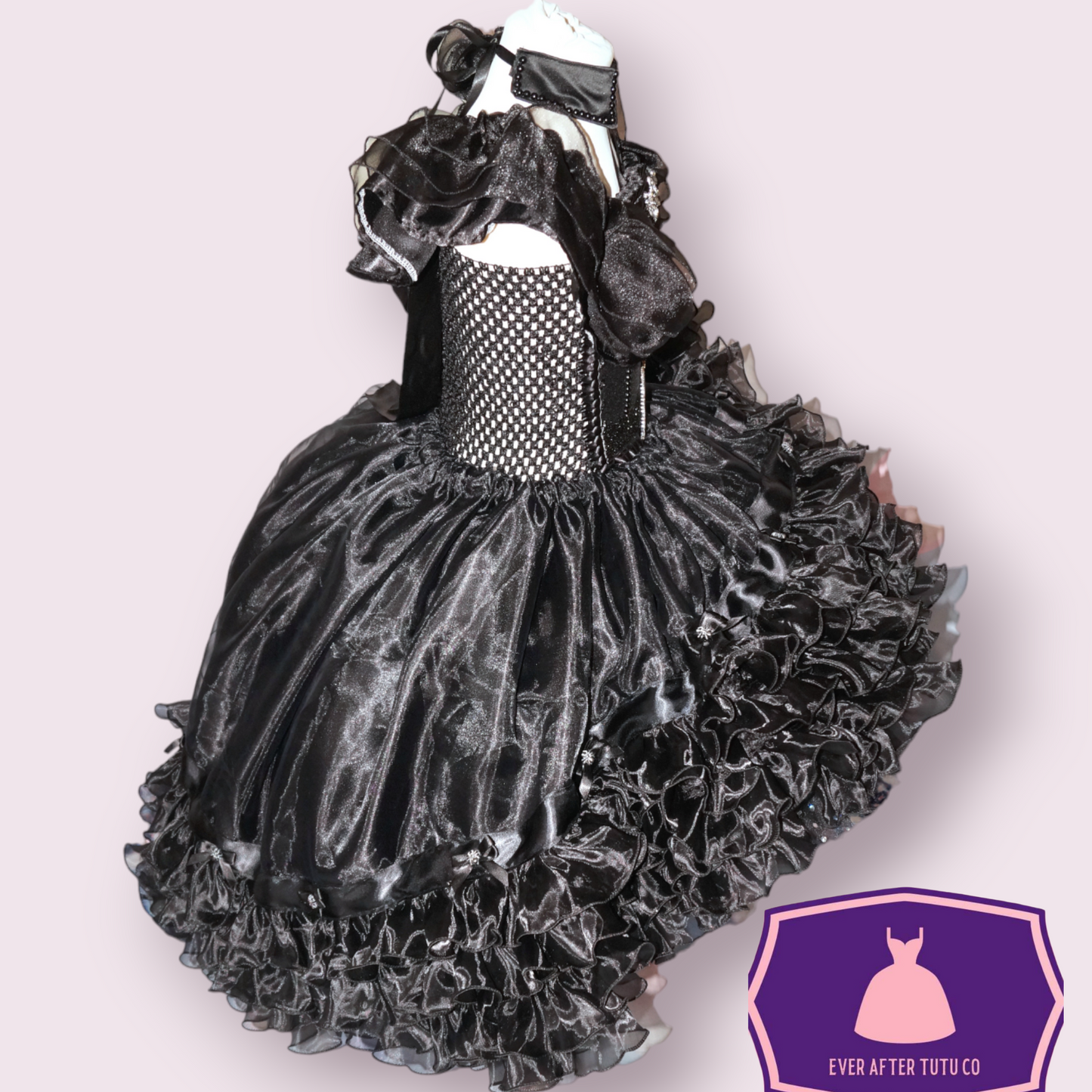 Wednesday Addams Family Black Inspired Tutu High Low Dip Hem Skirt Dress Gothic Halloween Costume Vampire Gown Pageant
