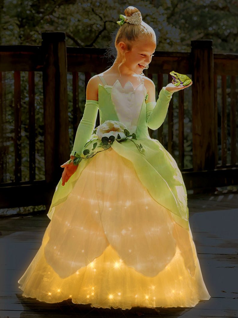 Princess Tiana Light Up Dress For Girls 2T-11Y