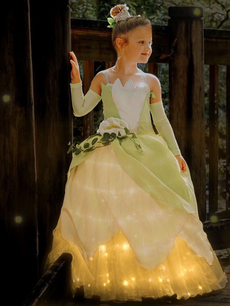 Princess Tiana Light Up Dress For Girls 2T-11Y