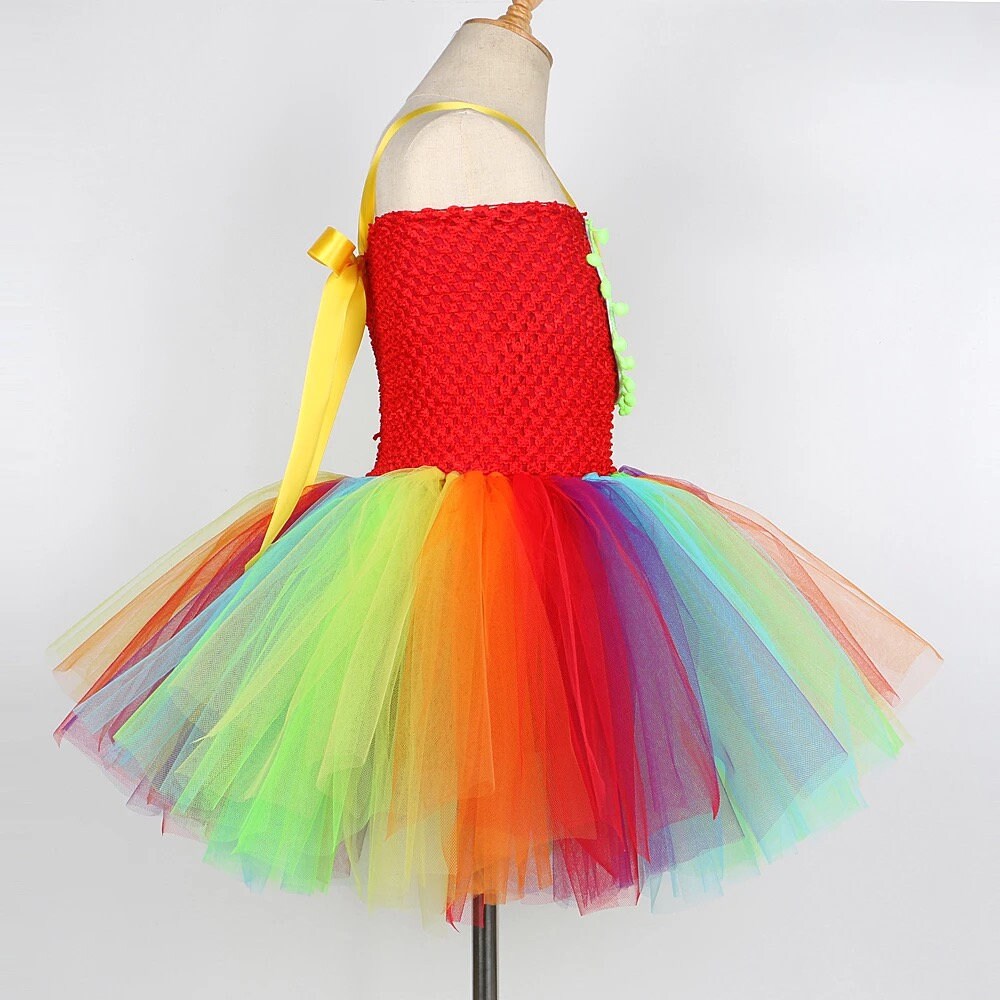 Rainbow Clown Halloween Costume for Girls Pennywise Tutu Dress for Kids Toddler Halloween Outfit Children Birthday Party Clothes
