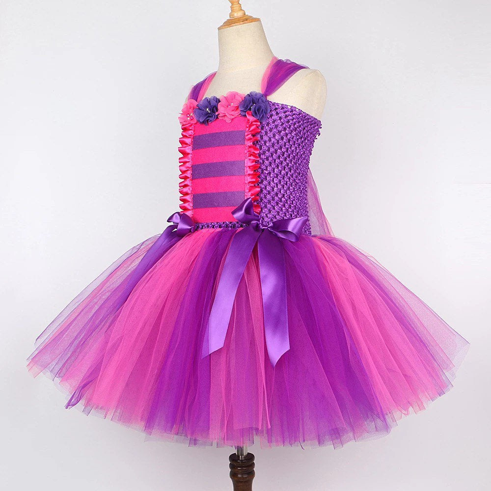 Cheshire Cat Costume Tutu Baby Toddler Kids Alice and Wonderland