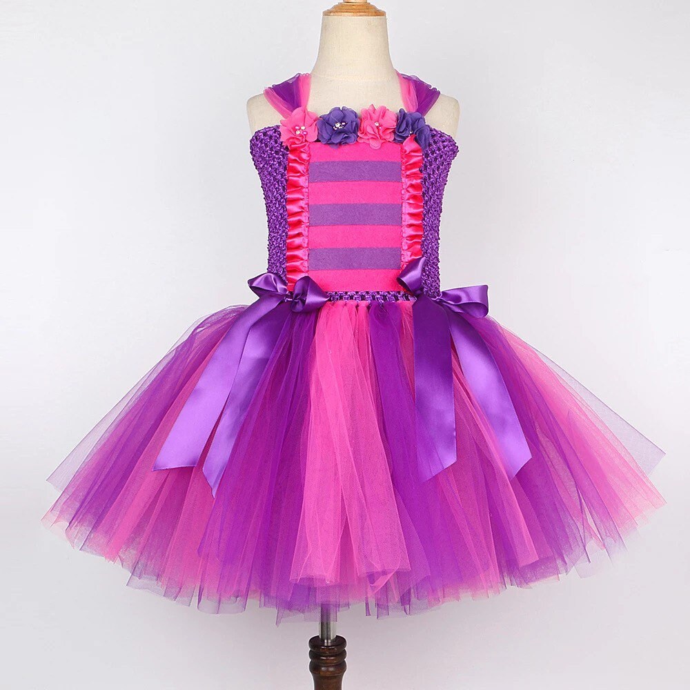 Cheshire Cat Costume Tutu Baby Toddler Kids Alice and Wonderland