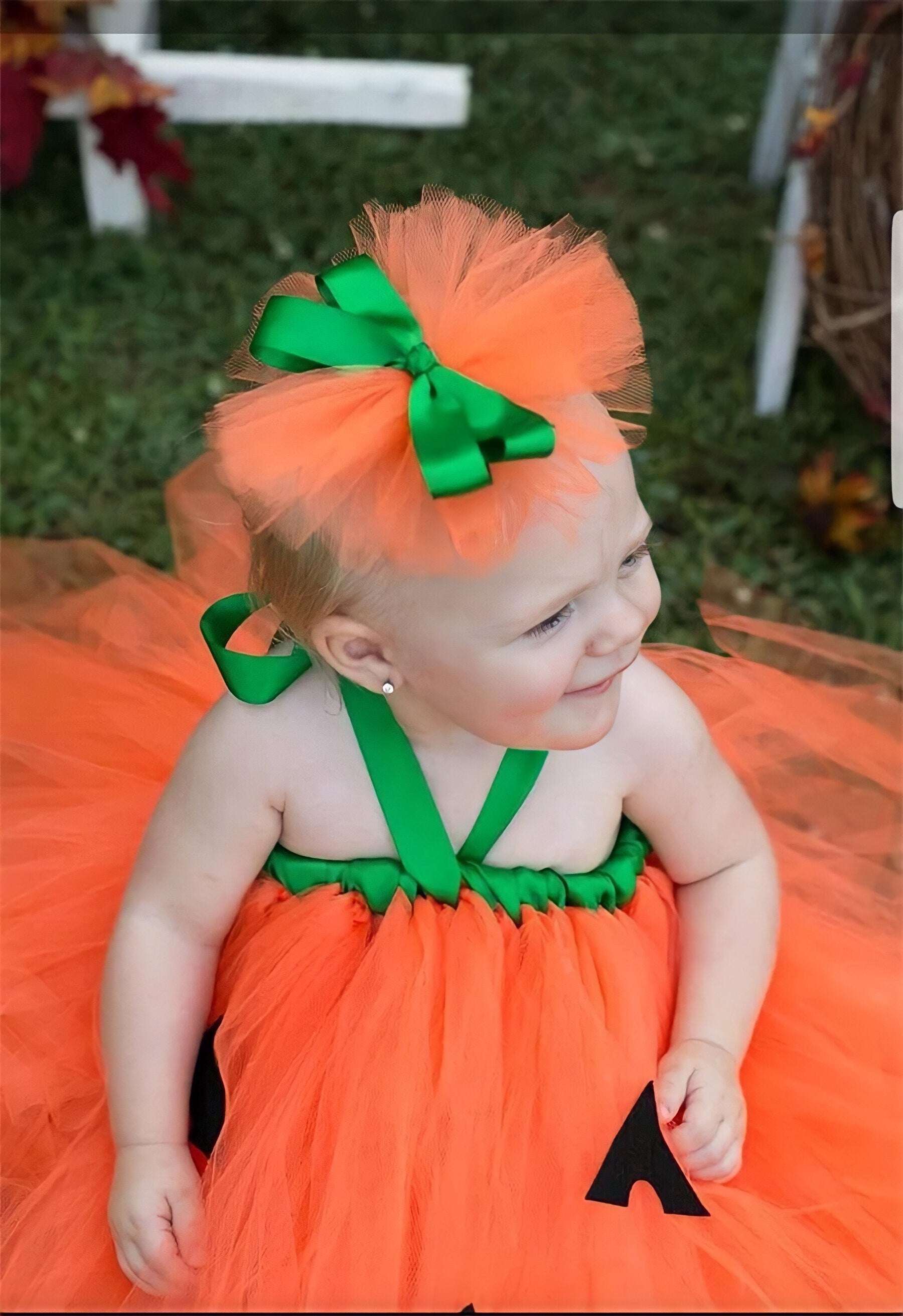 Halloween Baby Girls Dress Orange Cute Pumpkin Tutu Dress Long Tulle Kids Clothes Lantern Cosplay Costume
