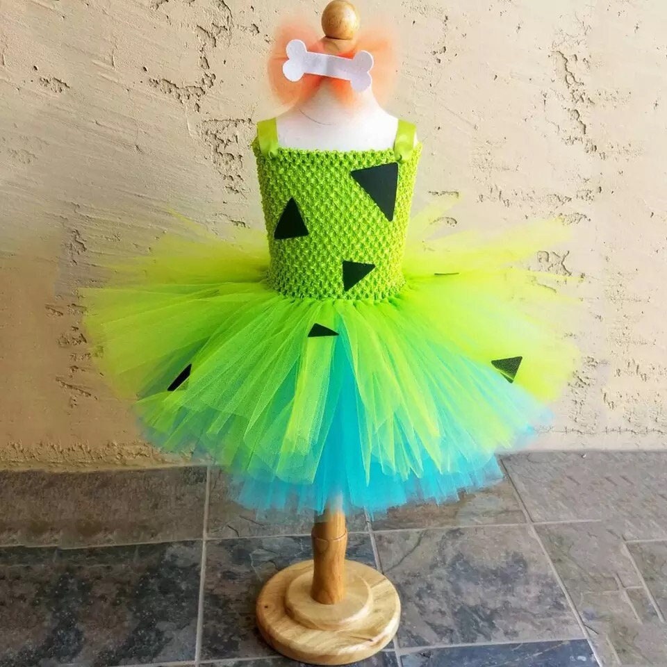 New Pebbles Green Blue Tutu Dress with Bow 1-14