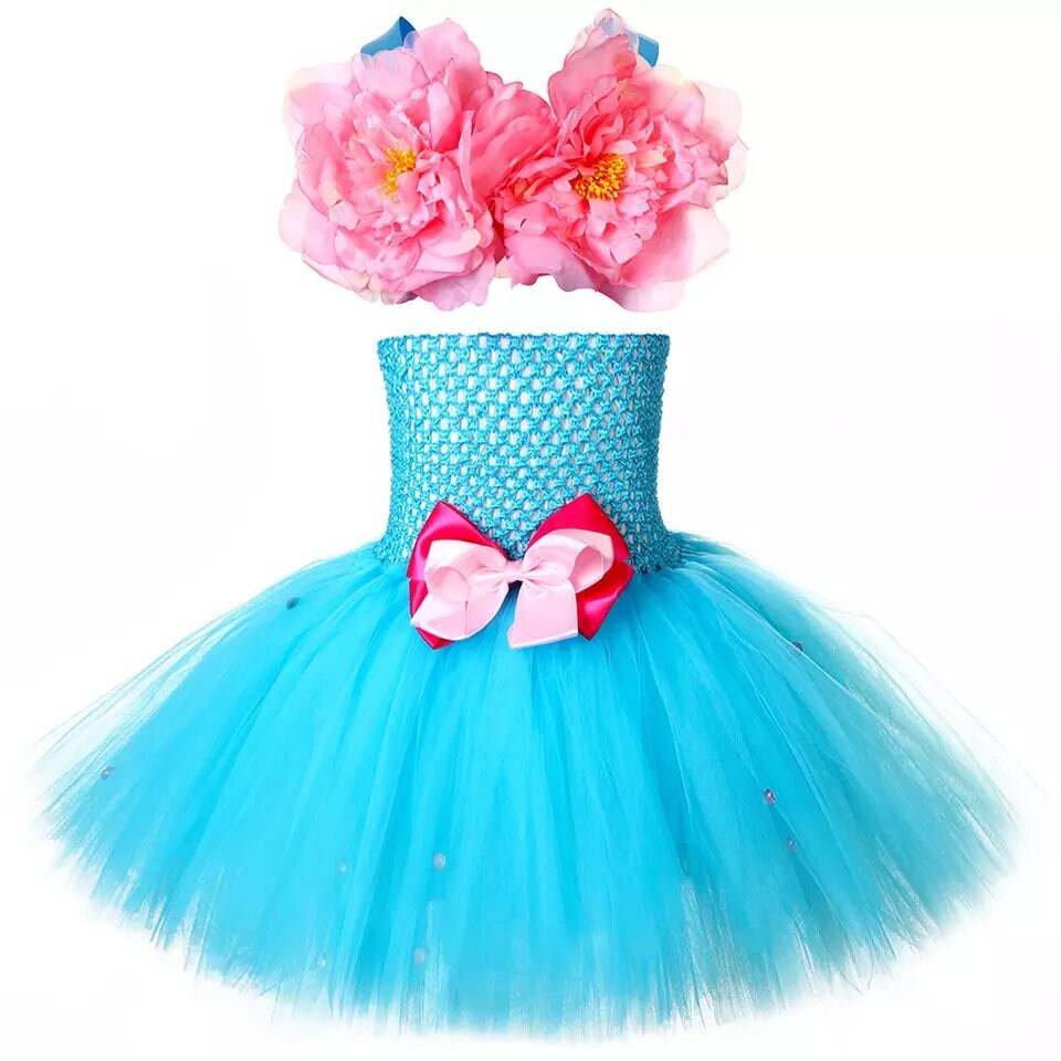 Flower Mermaid Princess Dress for Baby Girls Birthday Outfit Toddler Kids Sea-maid Costume Under the Sea Tutu Set Photo Prop
