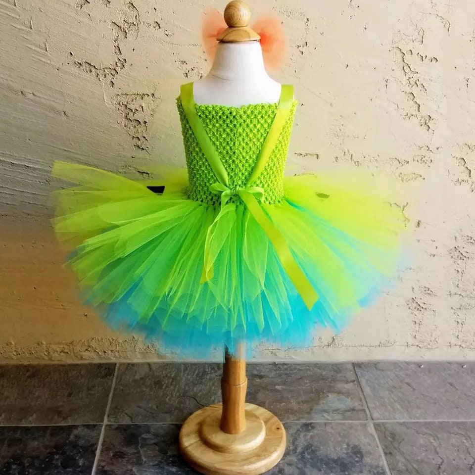 New Pebbles Green Blue Tutu Dress with Bow 1-14