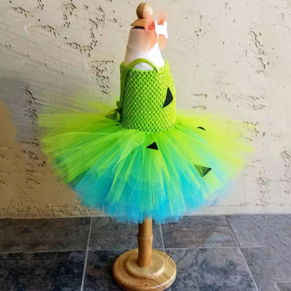 New Pebbles Green Blue Tutu Dress with Bow 1-14