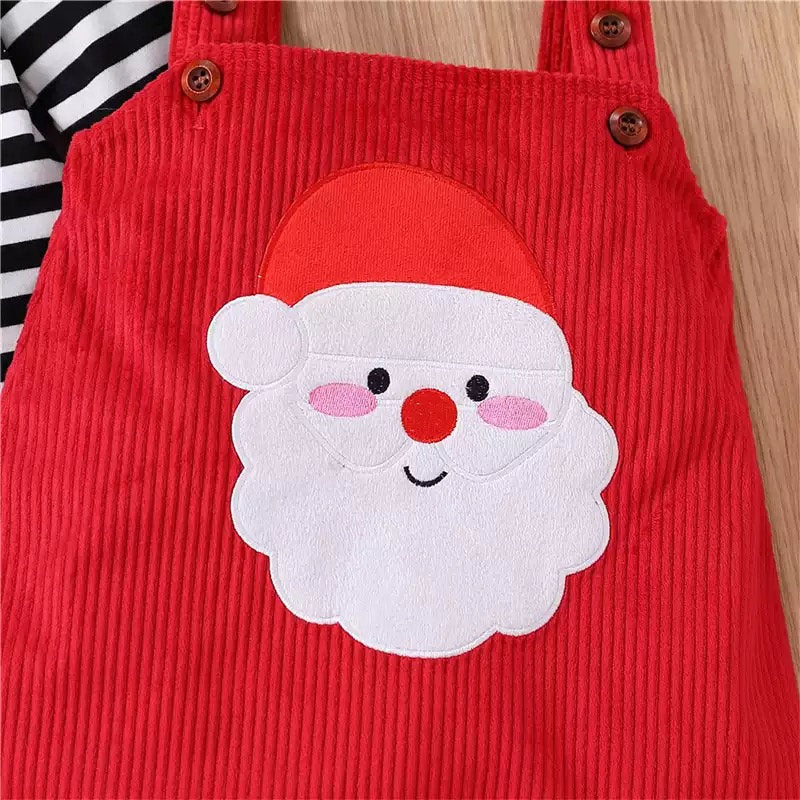 Baby Newborn Christmas Toddler Clothes Suit Long Sleeve Cotton Print Bodysuits+Suspender Skirt New Year Newborn Baby Girls Clothing Set