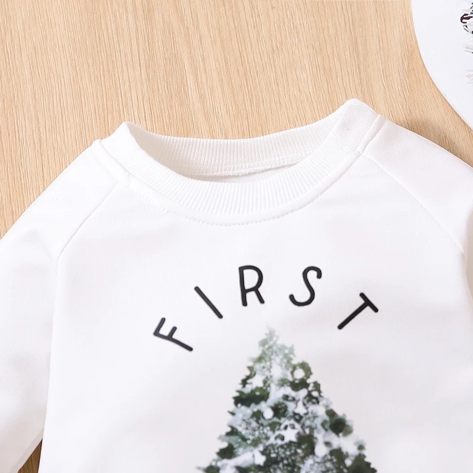 Minimalist First Christmas 0-18M Christmas Baby Girls Boys Cute Romper Xmas Trees Printed Long Sleeve Autumn Jumpsuits