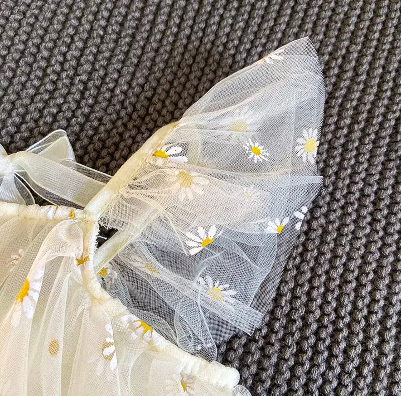 Birthday Baby Girls Fairy Daisy Flower Tulle 2022 Summer Short Ruffle Sleeve Dresses Toddlers 1 to 6Years Blue Pink Little Fluffy Dress