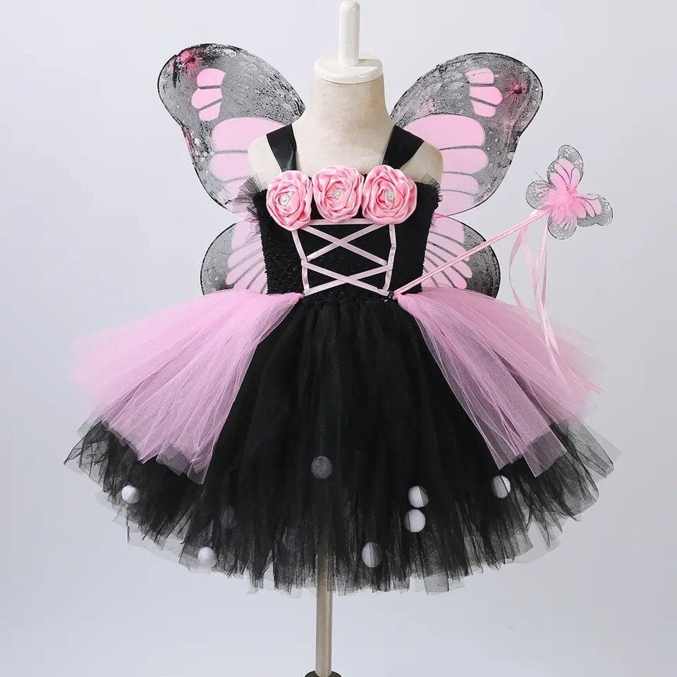Monarch Butterfly Tutu Dress for Girls Princess Fairy Dresses Toddler Baby Girl Halloween Carnival Costumes Kids Birthday Outfit