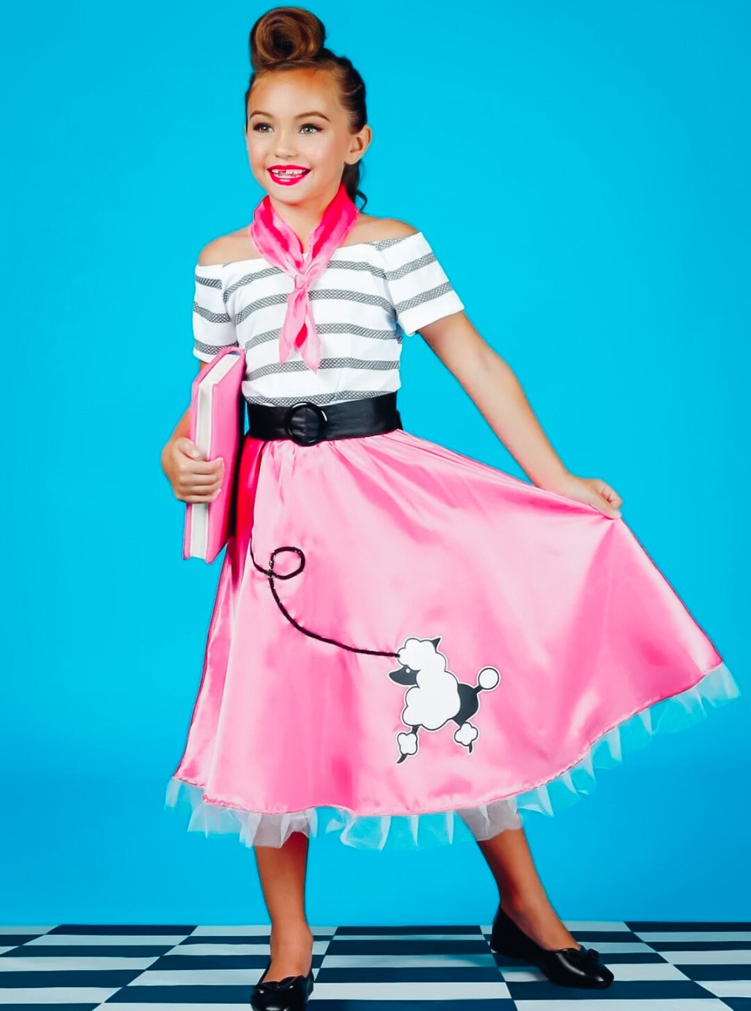 Girls Retro 50's Poodle Girl Costume Set