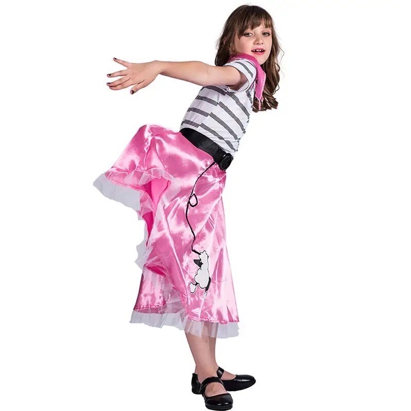 Girls Retro 50's Poodle Girl Costume Set