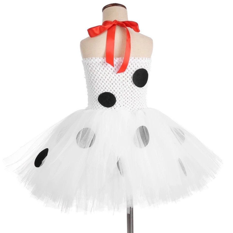 Girls 101 Dalmatians Inspired Tutu Costume Dress & Headband Set Halloween Toddler Girls
