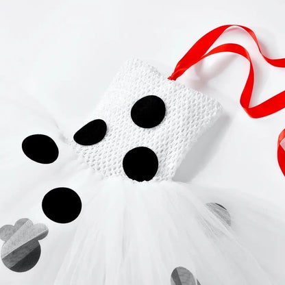 Girls 101 Dalmatians Inspired Tutu Costume Dress & Headband Set Halloween Toddler Girls