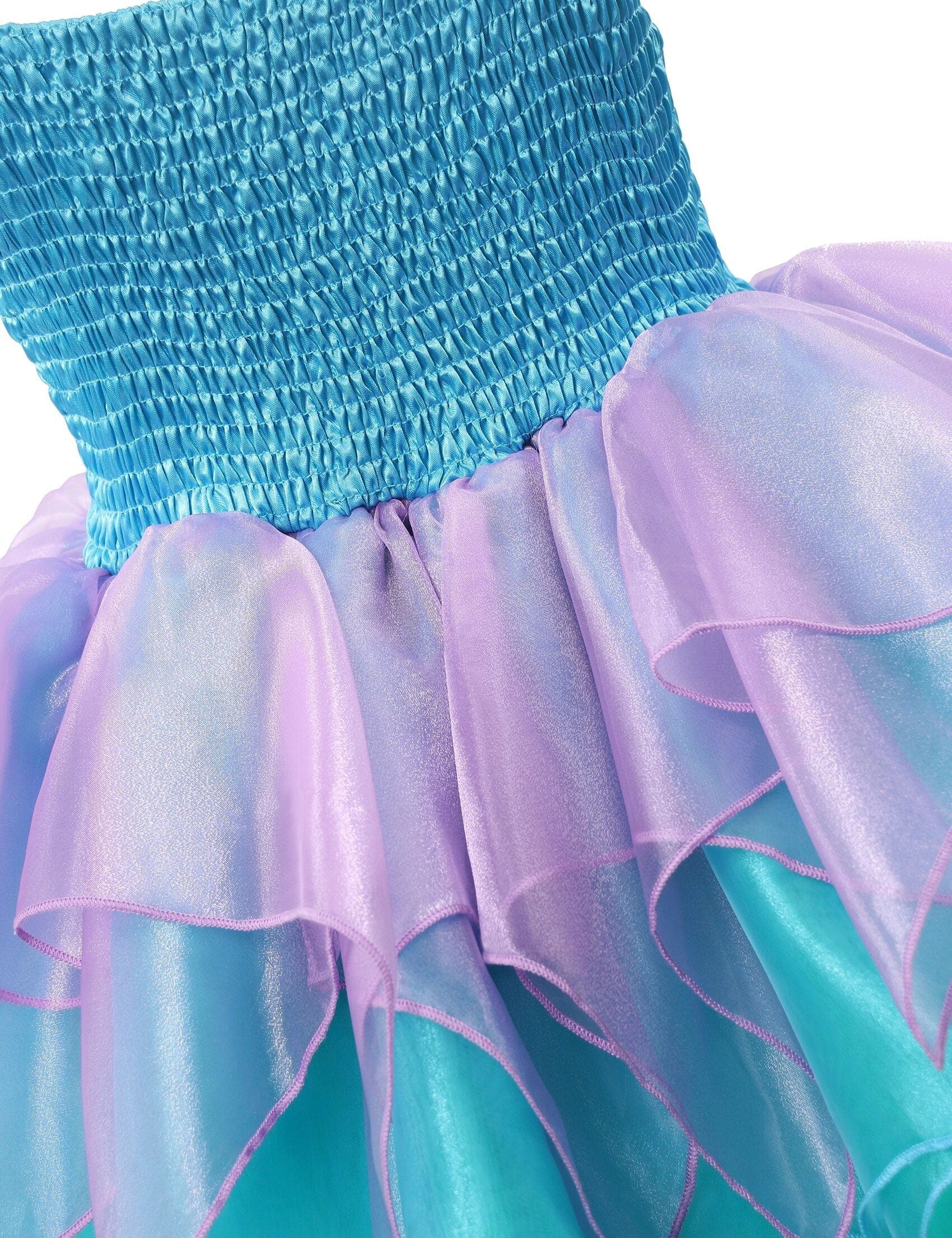 Girls Cosplay New Mermaid Princess Ariel Costume Kids Layers Tulle Tutu Dress Party Birthday Sequin Mermaid Clothes Toddler Girls
