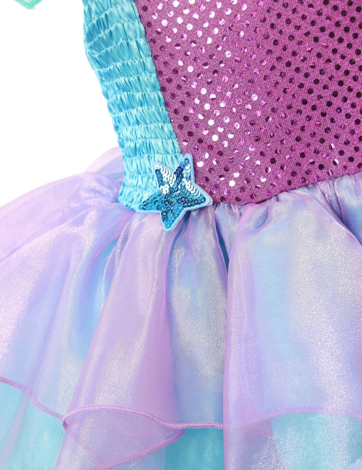 Girls Cosplay New Mermaid Princess Ariel Costume Kids Layers Tulle Tutu Dress Party Birthday Sequin Mermaid Clothes Toddler Girls