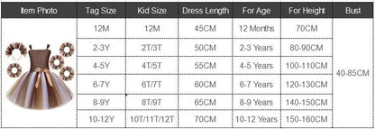 Jungle Lion Party Dresses for Girls Kids Animal Halloween Costume with Wrist & Ankle Cuffs Princess Birthday Tutus Child Outfit