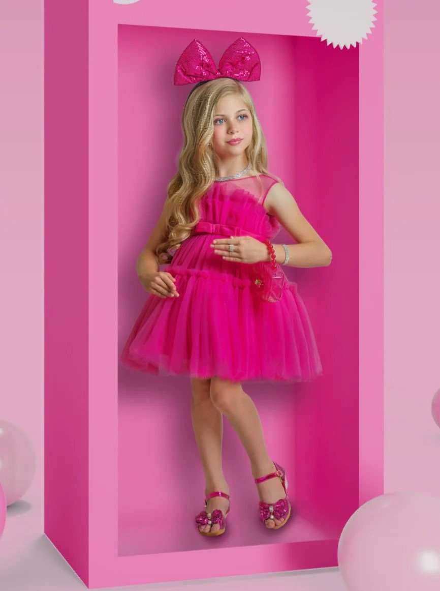 Girls Life-Size Barbie Girl Tulle Dress Costume