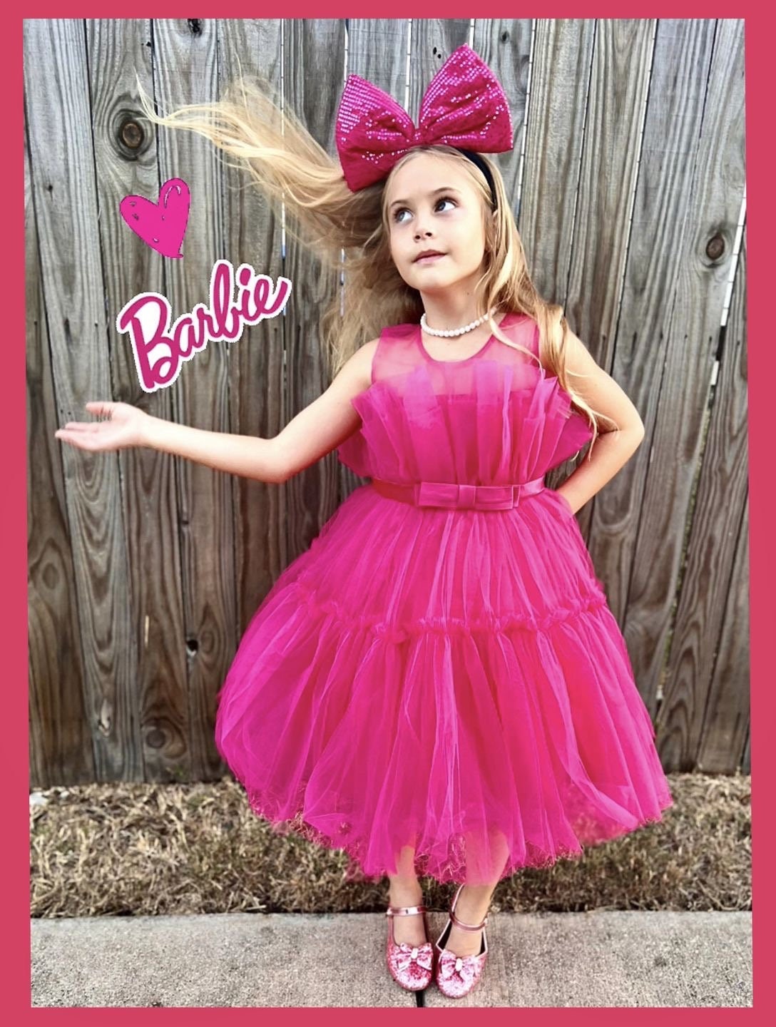 Girls Life-Size Barbie Girl Tulle Dress Costume