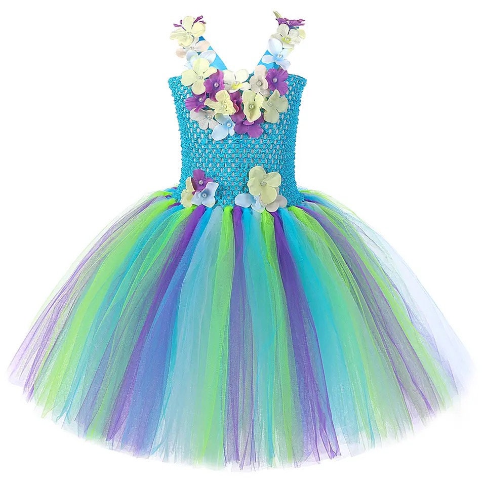 Butterfly Flower Jungle Fairy Costumes for Girls Birthday Party Tutus Kids Halloween Fancy Dress with Butterfly Wings Princess Girl Outfit