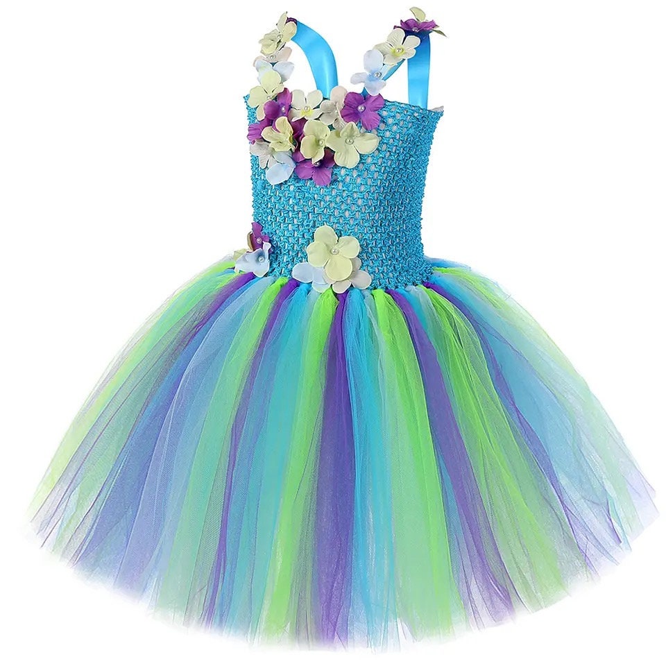 Butterfly Flower Jungle Fairy Costumes for Girls Birthday Party Tutus Kids Halloween Fancy Dress with Butterfly Wings Princess Girl Outfit