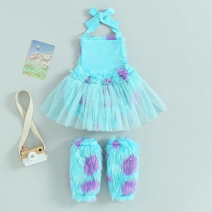 Monsters Inc Sully inspired Baby Costume with Leg Warmers