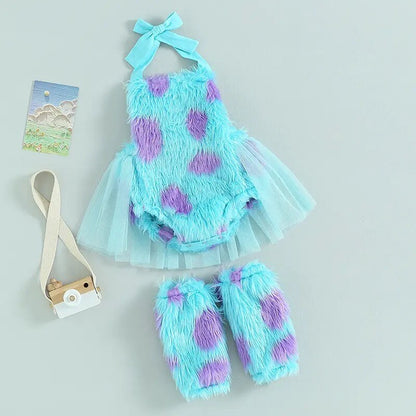 Monsters Inc Sully inspired Baby Costume with Leg Warmers