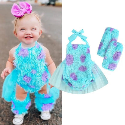 Monsters Inc Sully inspired Baby Costume with Leg Warmers